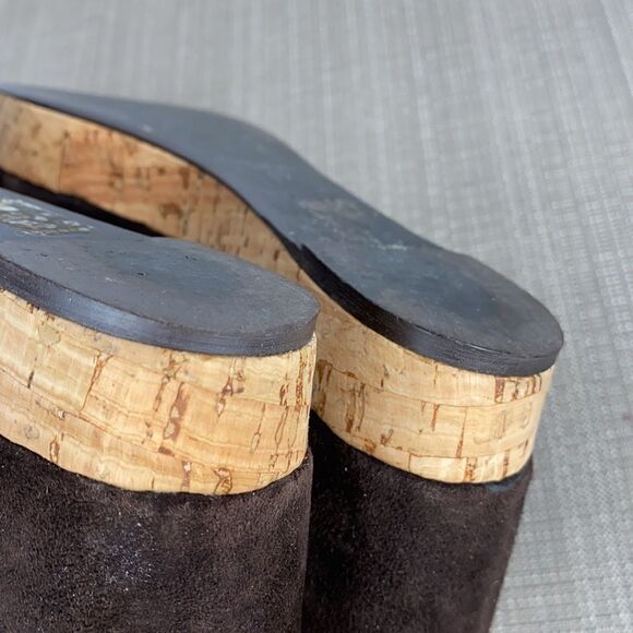 Gastone Lucioli Brown Suede Platform Wedge Sandals EUS 37 US 6,5-7 - Picture 12 of 16